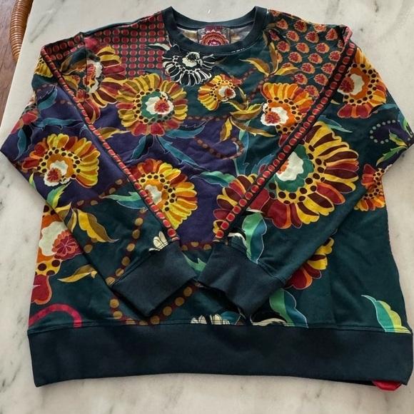 Johnny Was-NWT Multicolor Janie Favorite Relaxed Printed Longsleeve Sweatshirt - Picture 8 of 8